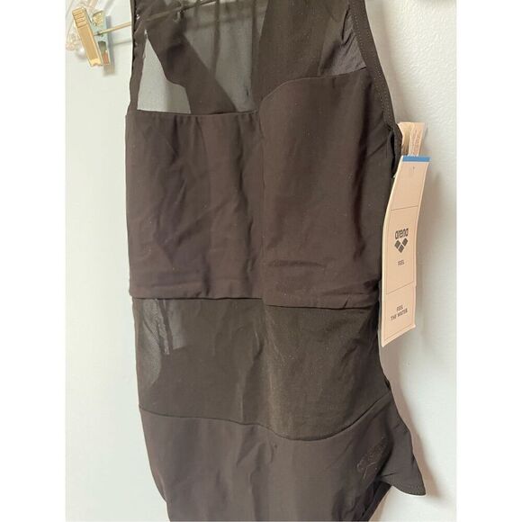 Brand New Arena Women’s Size 34Black Vented Mesh Panel Swimsuit One Piece - Picture 2 of 9